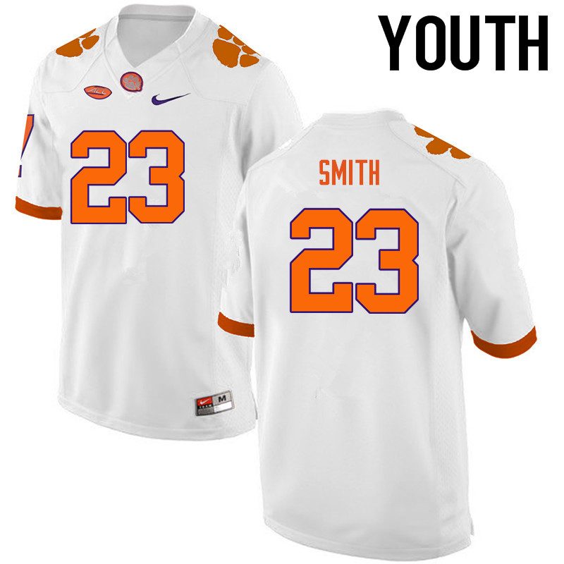 Youth Clemson Tigers #23 Van Smith College Football Jerseys-White - Click Image to Close